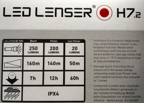 Leuchtkraft und Leuchtdauer der LED LENSER H7.2